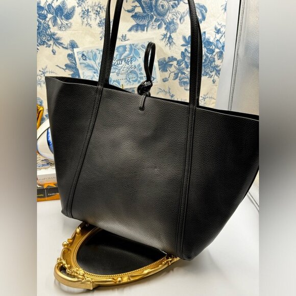 🆕 ARMANI EXCHANGE 🧿 NWOT Large Reversible Tote Bag, Black & Patent Black - Picture 3 of 11